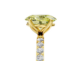Yellow gold Fancy Yellow Oval  Solitaire Pavé Diamond Engagement Ring with Four-Prong Setting_44
