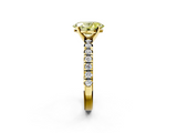 Yellow gold Fancy Yellow Oval  Solitaire Pave Diamond Engagement Ring with Four-Prong Setting_361
