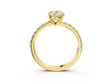 Yellow gold Fancy Yellow Oval  Solitaire Pave Diamond Engagement Ring with Four-Prong Setting_362