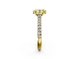Yellow gold Fancy Yellow Oval  Solitaire Pave Diamond Engagement Ring with Prong Setting_22