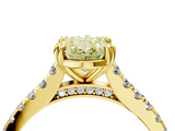 Yellow gold Fancy Yellow Oval  Solitaire Pave Diamond Engagement Ring with Prong Setting_24