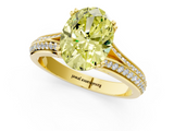 Yellow gold Fancy Yellow Oval  Solitaire Pave Split Shank Engagement Ring with Six-Prong Setting_38