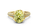 Yellow gold Fancy Yellow Oval  Solitaire Pave Split Shank Ring with Four-Prong Setting_119
