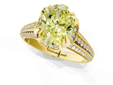 Yellow gold Fancy Yellow Oval  Solitaire Pave Split Shank Ring with Four-Prong Setting_120