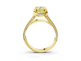 Yellow gold Fancy Yellow Oval  Solitaire Pave Split Shank Ring with Four-Prong Setting_122