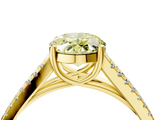 Yellow gold Fancy Yellow Oval  Solitaire Split Shank Pavé Diamond Engagement Ring_392