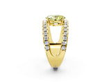 Yellow gold Fancy Yellow Oval  Solitaire Split Shank Pave Diamond Ring_50