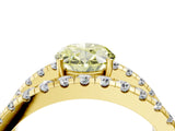 Yellow gold Fancy Yellow Oval  Solitaire Split Shank Pave Diamond Ring_52
