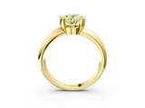 Yellow gold Fancy Yellow Oval  Solitaire Tension Set Diamond Ring with Wide Band_23