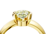 Yellow gold Fancy Yellow Oval  Solitaire Tension Set Diamond Ring with Wide Band_24