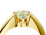 Yellow gold Fancy Yellow Oval  Solitaire Tension Set Diamond Ring_24
