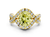 Yellow gold Fancy Yellow Oval  Solitaire Twist Band Pavé Diamond Engagement Ring_37