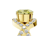 Yellow gold Fancy Yellow Oval  Solitaire Twist Band Pavé Diamond Engagement Ring_42