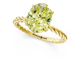 Yellow gold Fancy Yellow Oval  Solitaire Twist Band Ring with Four-Prong Setting_68