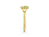 Yellow gold Fancy Yellow Oval  Solitaire Twist Band Ring with Four-Prong Setting_69