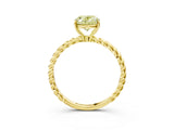 Yellow gold Fancy Yellow Oval  Solitaire Twist Band Ring with Four-Prong Setting_70