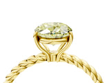 Yellow gold Fancy Yellow Oval  Solitaire Twist Band Ring with Four-Prong Setting_71