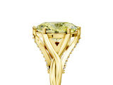 Yellow gold Fancy Yellow Oval  Solitaire Twist Band Six-Prong Setting