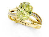 Yellow gold Fancy Yellow Oval  Solitaire Twist Band with Pavé Accents and Four-Prong Setting_22