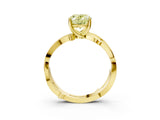 Yellow gold Fancy Yellow Oval  Solitaire Twist Band with Pavé Accents and Four-Prong Setting_24