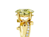Yellow gold Fancy Yellow Oval  Solitaire Twist Band with Pavé Accents and Four-Prong Setting_26