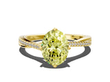 Yellow gold Fancy Yellow Oval  Solitaire Twist Band with Pavé Diamonds and Four-Prong Setting_72