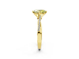 Yellow gold Fancy Yellow Oval  Solitaire Twist Band with Pavé Diamonds and Four-Prong Setting_74
