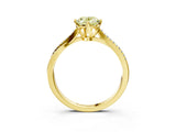 Yellow gold Fancy Yellow Oval  Solitaire Twist Band with Pavé Diamonds and Four-Prong Setting_75