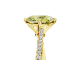 Yellow gold Fancy Yellow Oval  Solitaire Twist Band with Pavé Diamonds and Four-Prong Setting_77