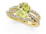 Yellow gold Fancy Yellow Oval  Solitaire Twist Band with Pavé Setting and Four-Prong Setting_115