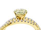 Yellow gold Fancy Yellow Oval  Solitaire Twist Band with Pavé Setting and Four-Prong Setting_118