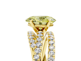 Yellow gold Fancy Yellow Oval  Solitaire Twist Band with Pavé Setting and Four-Prong Setting_119