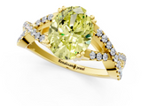 Yellow gold Fancy Yellow Oval  Solitaire Twist Band with Pavé Setting and Four-Prong Setting_49