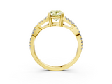 Yellow gold Fancy Yellow Oval  Solitaire Twist Band with Pavé Setting and Four-Prong Setting_51