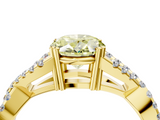 Yellow gold Fancy Yellow Oval  Solitaire Twist Band with Pavé Setting and Four-Prong Setting_52