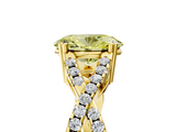 Yellow gold Fancy Yellow Oval  Solitaire Twist Band with Pavé Setting and Four-Prong Setting_53