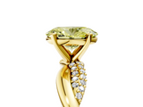 Yellow gold Fancy Yellow Oval  Solitaire Twist Band with Pave Prong Setting_67
