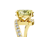 Yellow gold Fancy Yellow Oval  Solitaire Twist Band with Pave Set Diamonds and Four-Prong Setting_166