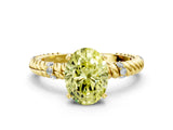 Yellow gold Fancy Yellow Oval  Solitaire Twisted Band Prong Set Engagement Ring_61