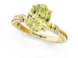 Yellow gold Fancy Yellow Oval  Solitaire Twisted Band Prong Set Engagement Ring_62
