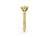 Yellow gold Fancy Yellow Oval  Solitaire Twisted Band Prong Set Engagement Ring_63