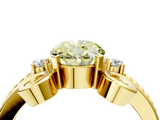 Yellow gold Fancy Yellow Oval  Solitaire Twisted Band Scroll Prong Ring_24
