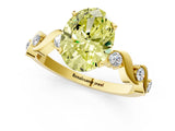 Yellow gold Fancy Yellow Oval  Solitaire Twisted Band with Prong Setting 1