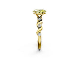 Yellow gold Fancy Yellow Oval  Solitaire Twisted Band with Prong Setting 2