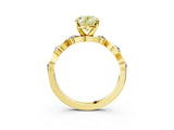 Yellow gold Fancy Yellow Oval  Solitaire Twisted Band with Prong Setting 3