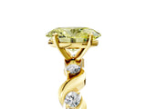 Yellow gold Fancy Yellow Oval  Solitaire Twisted Band with Prong Setting 5