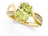 Yellow gold Fancy Yellow Oval  Solitaire Twisted Band with Prong Setting_4