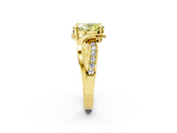 Yellow gold Fancy Yellow Oval  Solitaire Twisted Band with Prong Setting_5