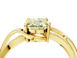 Yellow gold Fancy Yellow Oval  Solitaire Twisted Band with Prong Setting_7