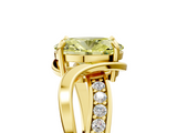 Yellow gold Fancy Yellow Oval  Solitaire Twisted Band with Prong Setting_8
